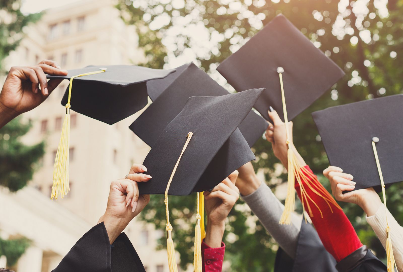 Students graduating from college