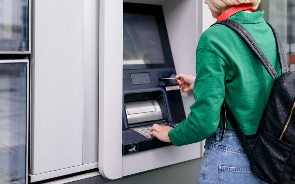 Person at ATM